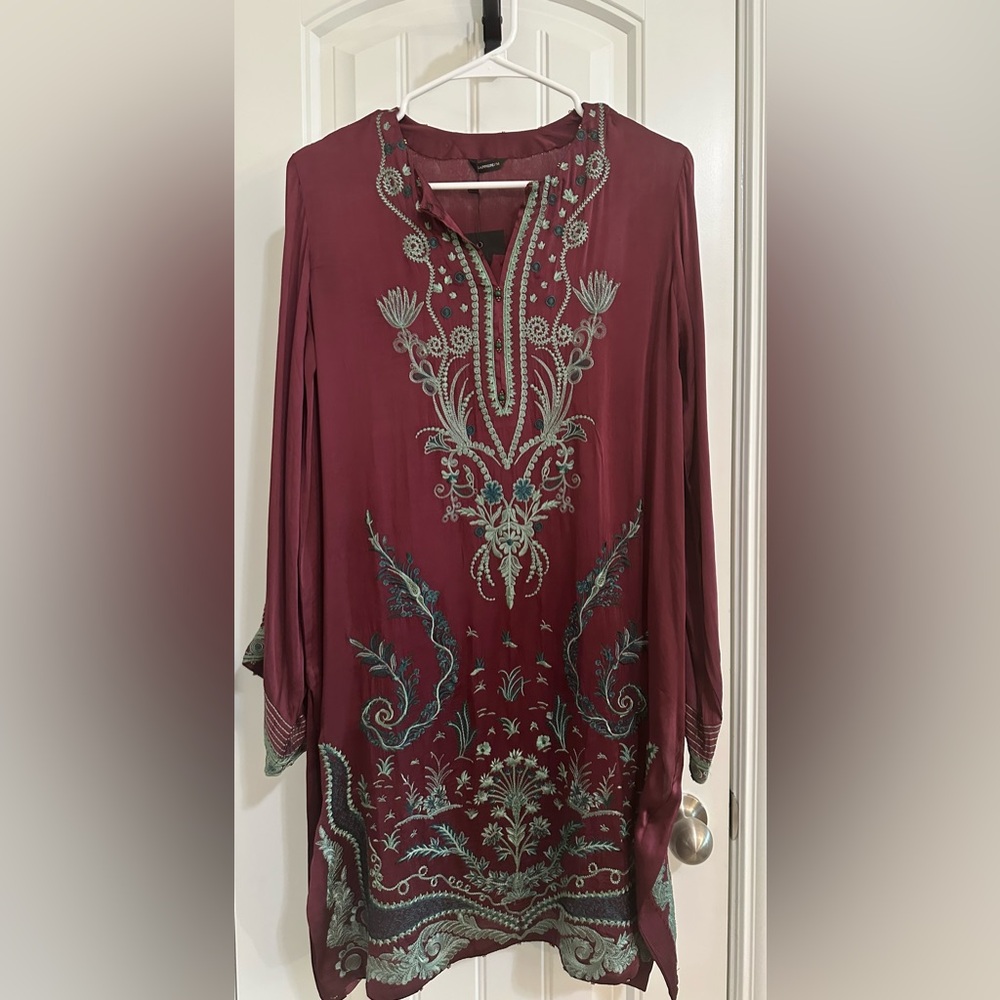 Sapphire embroidered raw silk kurti